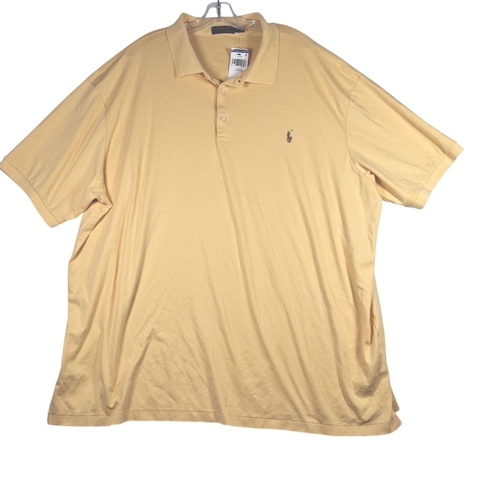 Polo Ralph Lauren Mens 4XLT Yellow Short Sleeve Jersey Cotton Polo Shirt